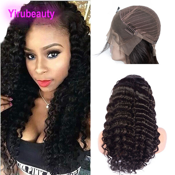 Indian Deep Wave Curly Lace Front Wigs Virgin Hair Products Lace Front Wig With Baby Hair Dyeable 8-30inch