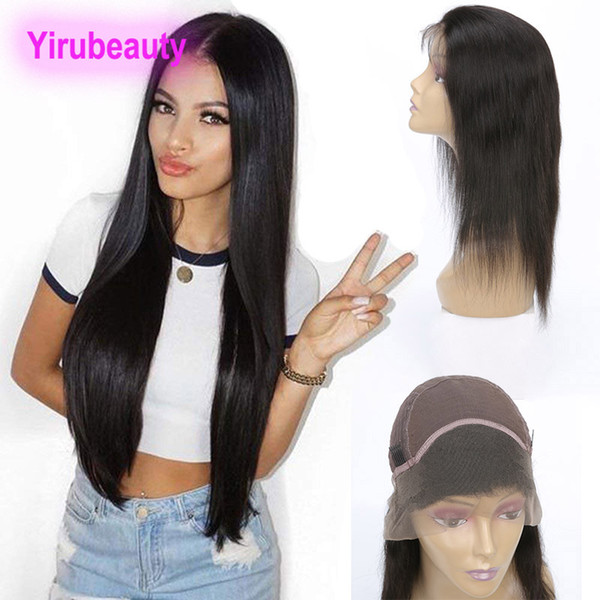 Brazilian Unprocessed Human Hair Lace Front Wigs Cambodia Pre Plucked Silky Straight Lace Front Wigs Natural Color 8-30nch