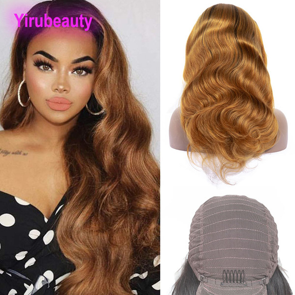 Indian Virgin Hair 1B 30 Ombre Hair Products Lace Front Wig Hair Products Body Wave 10-24inch 1B 30 Two Tones Lace Front Wig