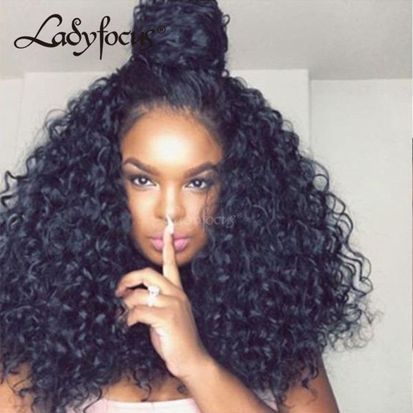 Lady Focus Curly Full Lace Human Hair Wigs With Baby Hair 100% Brazilian Virgin Hair Kinky Curly Lace Front Wigs For Black Women