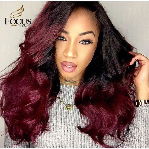 Full Lace Wigs 150 Density Glueless Human Hair Wig 1B Burgundy 99J Natural Wave Red Wine Lace Front Wig With Baby Hair