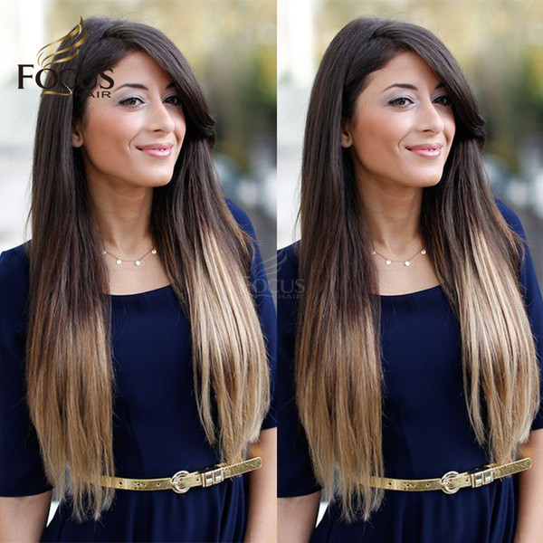 150 Density Full Lace Wig Ombre 3 Tone 1B 4 27 Silky Straight Brazilian Human Hair Lace Front Wigs With Baby Hair