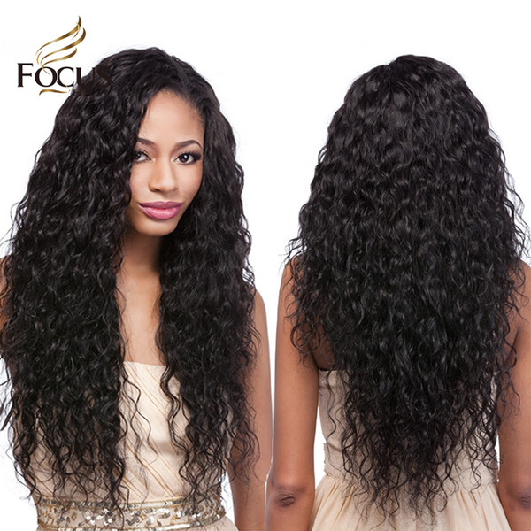 Water Wave Gluelesss Full Lace Human Hair Wigs Virgin Brazilian Curly Wig Lace Front Wigs For Black Women With Baby Hair