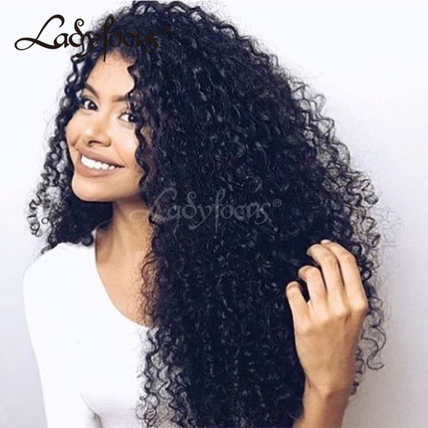 Brazilian Curly Gluelesss Full Lace Human Hair Wigs With Baby Hair Unprocessed Lace Front Wig For Black Women