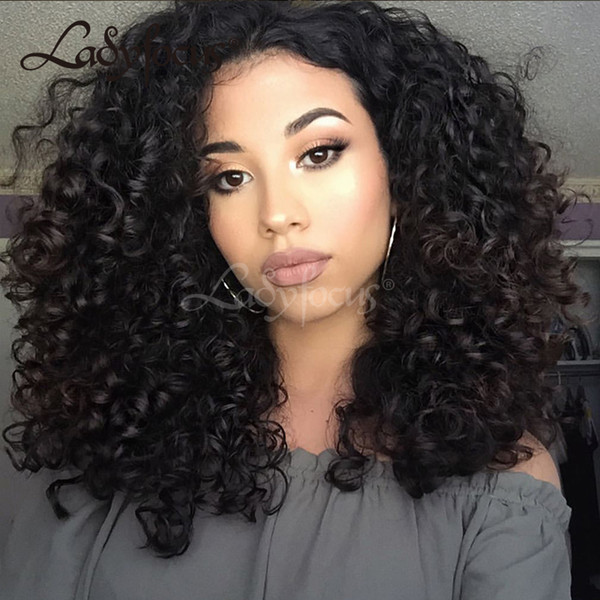 Malaysian Curly Gluelesss Full Lace Human Hair Wigs With Baby Hair Unprocessed Virgin Hair Lace Front Wig For Black Women