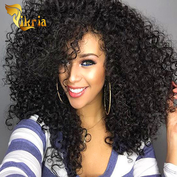 Deep Curly Brazilian Indian Malaysian Peruvian Mongolian Lace Front Human Hair Wigs With Baby Hair Pre Plucked Full Lace None Remy Hair Wig