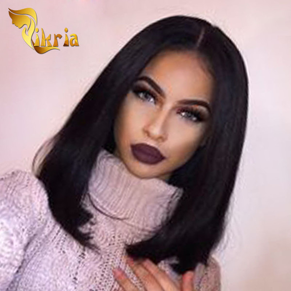 Cheap Glueless Bob Wigs Virgin Human Hair Lace Front Wigs For Black Women Straight Peruvian Brazilian Malaysian Full Lace Human Hair Wigs