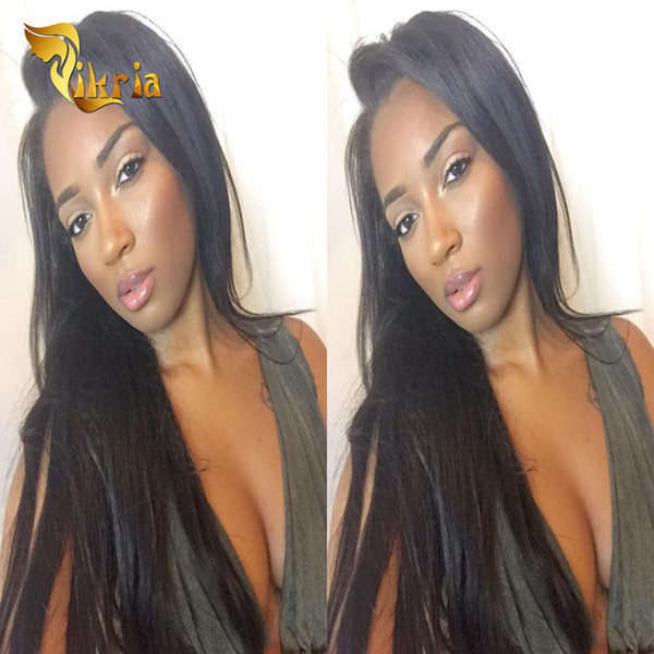 Human Hair Lace Wigs With Bangs Brazilian Indian Malaysian Peruvian Full Lace Wigs Baby Hair Straight Human Lace Front Wig