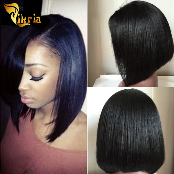 Short Bob Style Malaysian Peruvian Lace Front Human Hair Wig Unprocessed Brazilian Virgin Hair Glueless Full Lace Wig With Baby Hair