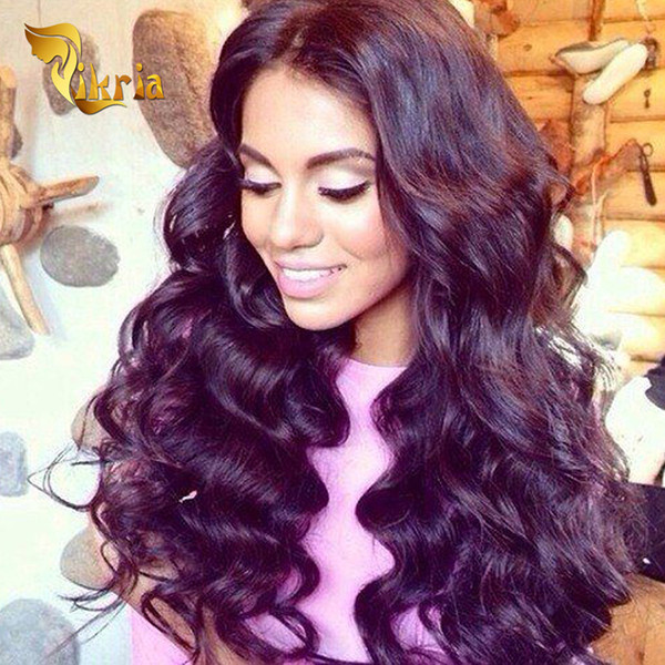 Glueless Lace Front Human Hair Wigs Comb Loose Wave Indian Malaysian Peruvian Brazilian Human Hair Full Lace Wigs For Black Women