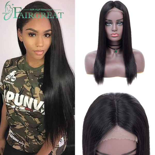 Peruvian Straight 4*4 Lace Front Human Hair Wigs Lace Front Human Hair Wigs Front Lace Wigs For Women Black