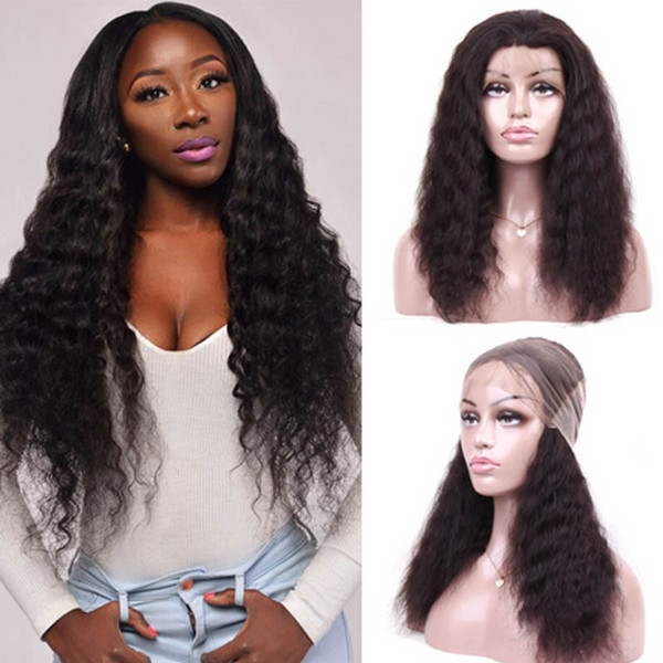 Malaysian 360 Lace Frontal Human Hair Wig Deep Curly Wave Human Hair Wigs for Black Women Non Remy 