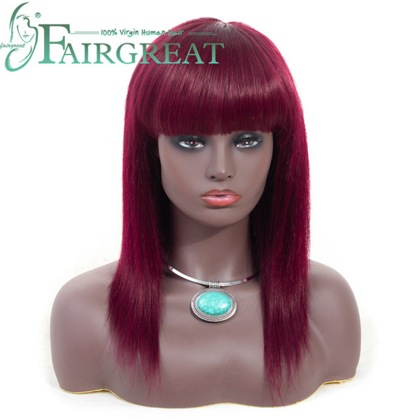 Indian/Mongolian straight Wig 130% Density Straight Human Hair Wigs Brazilian Virgin Human Wig For Black Women