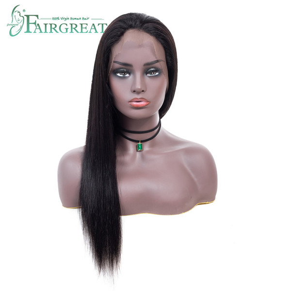 Peruvian Full Density 360 Silky Straight Lace Front Human Hair Wigs With Baby Hair Natural Hairline Bleached Knot Peruvian Remy Hair