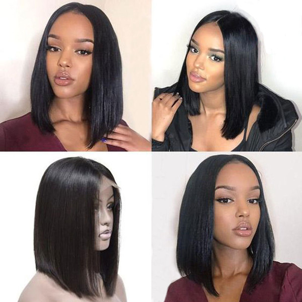 Brazilian Lace Front Human Hair Wigs For Black Women 130% Density Brazilian Straight Human Hair Lace Front Wigs With Baby Hair Around