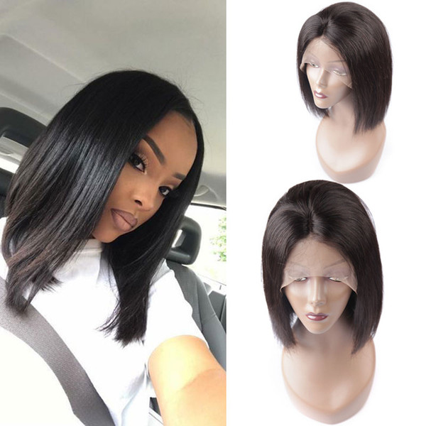 Rare Lace Front Wigs Short Straight Human Hair Wigs for Black Women Peruvian Lace Front Human Hair Wigs With Baby Hair Wholesale Price