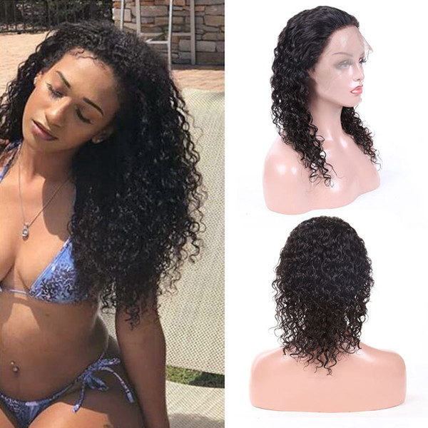 Water Wave Lace Front Human Hair Wigs Pre Plucked With Baby Hair Glueless Lace Front Wigs Bleached Knots Brazilian Remy Hair