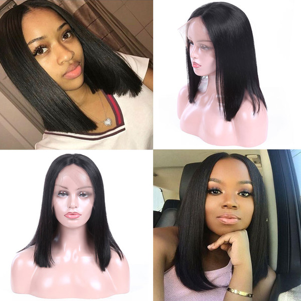 Straight Human Hair Short Bob Wigs For Black Women Brazilian Remy Hair Lace Front Human Hair Wigs Bleached Knots 8