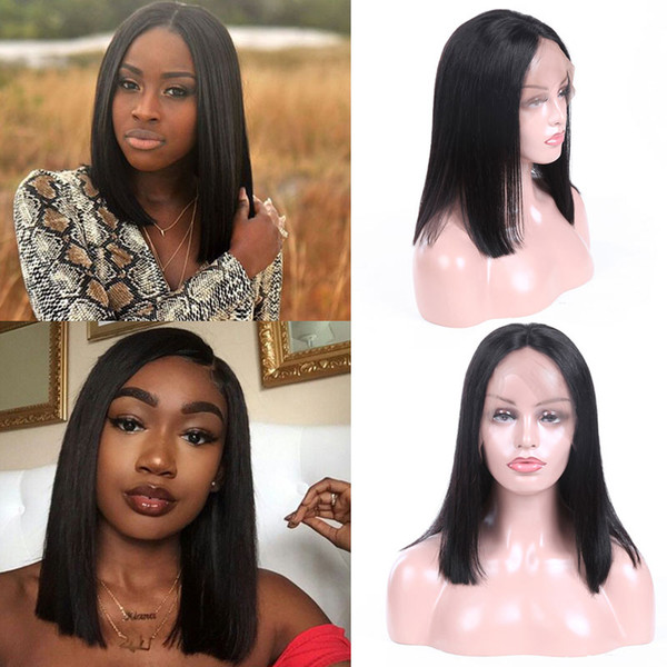 130% Density Lace Front Human Hair Wigs For Women Malaysian Straight Hair Lace Wig Pre Plucked Full Ends Natural Black Remy Hair