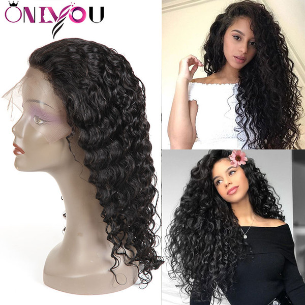 Onlyou Hair@ Brazilian Body Deep Wave Lace Front Human Hair Wigs For Black Women Natural Hairline Human Hair Full Lace Wigs With Pre-Plucked