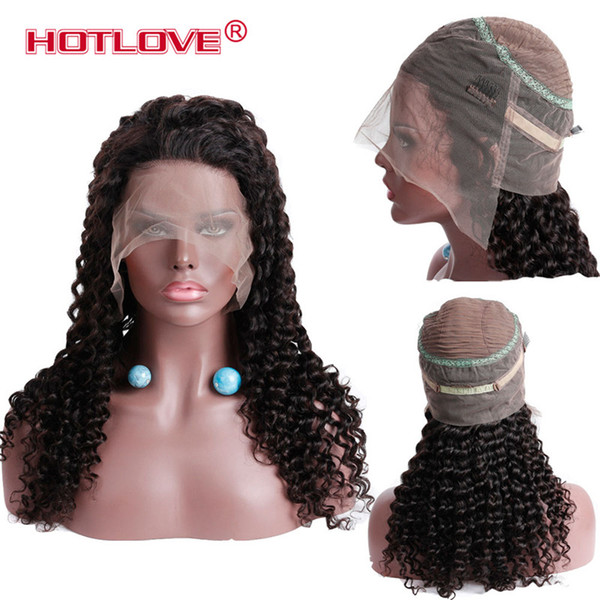 Lace Front Human Hair Wigs Deep Wave 150% Density 360 Lace Frontal Wig Pre Plucked With Baby Hair Full Remy Natural Black Hotlove