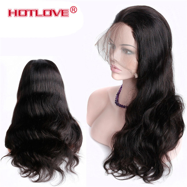 Brazilian Lace Front Wigs Body Wave Natural Black Full Remy 360 Wigs Lace Frontal Pre Plucked with Baby Hair For Women 10-24 inch