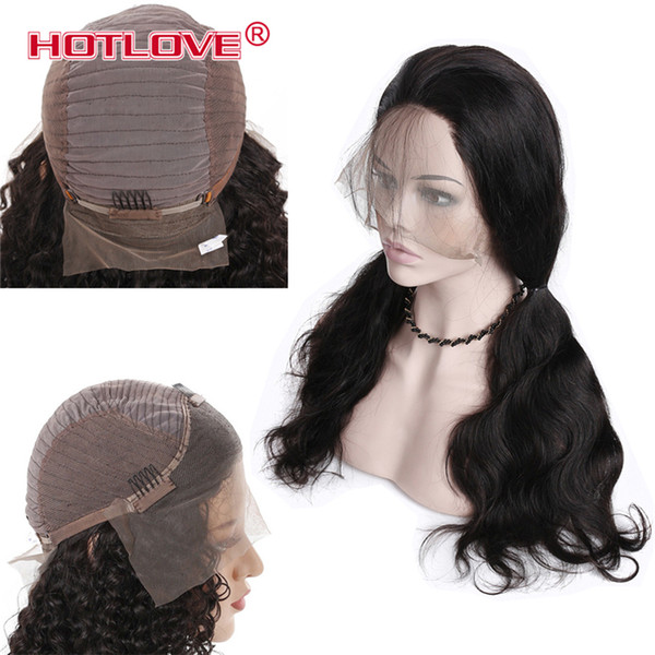 Hotlove Lace Front Human Hair Wigs For Women 130% Density Body Wave Brazilian Lace Front Wig Natural Black Remy Full Ends 10