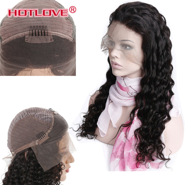 Hotlove Lace Front Human Hair Wigs Loose Wave 130% Density 13*4 Lace Frontal Wig Pre Plucked With Baby Hair Full Remy Black 10-24inch