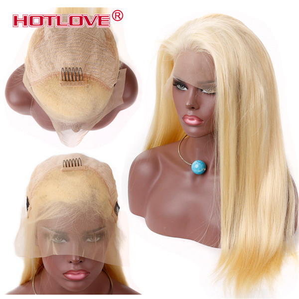 Hotlove Hair Straight 613 Lace Front Wig With Baby Hair Blonde Malaysian Remy Hair Pre Plucked Natural Hairline Wig 13x4 