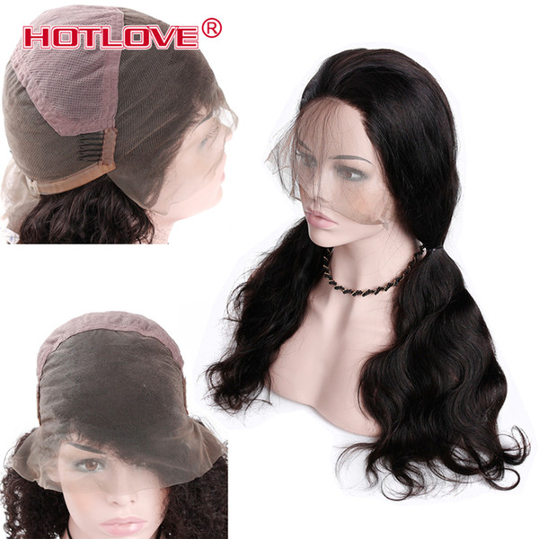 Hotlove Brazilian Human Hair Body Wave Full Lace Wigs For Women 150% Density Wigs No Shedding Natural Color 8-26 inch 