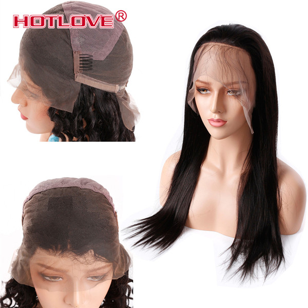 Hotlove Hair Wigs For Women Brazilian Straight Hair Full Lace Wigs 150% Density Pre Plucked With Baby Hair Full Lace Wigs 8-26 Inch