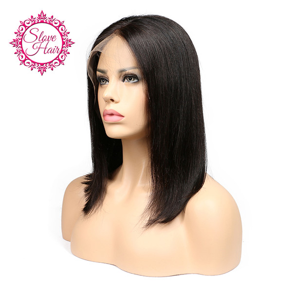 Slove Rosa Peruvian Virgin Human Hair Bob Wigs Unprocessed Straight Front/Full Lace Wigs Bob Styled Human Hair Top Quality Glueless