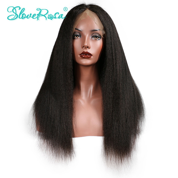 Slove Rosa Kinky Straight Wig Lace Front Human Hair Wigs Brazilian Remy Hair Wig For Black Women Natural Hairline With Baby Hair