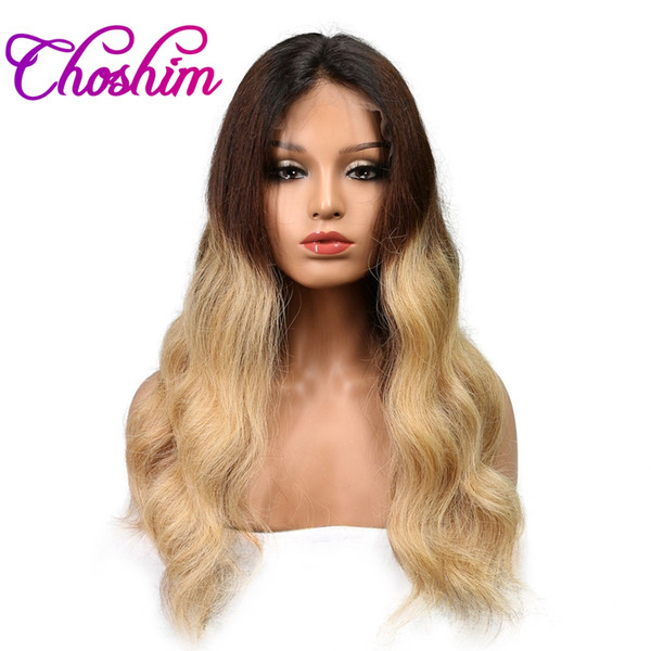 Slove Rose JK Ombre Lace Front Human Hair Wigs Body Wave Color 1B/4/27 Brazilian Remy Hair Lace Wigs For Black Women With Baby Hair Body