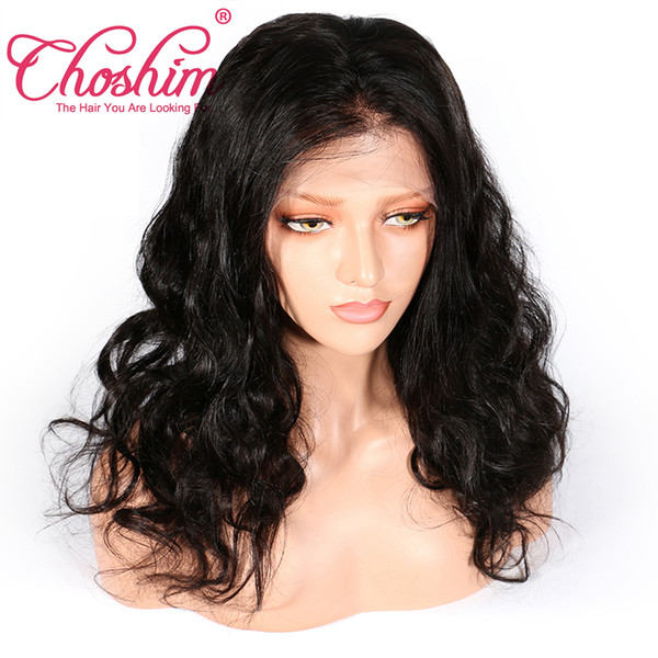 Slove Body Wave Human Hair Wigs Bleached Knots Full Lace Wigs Brazilian Malaysian Medium Size Swiss Lace Cap Lace Front Wigs