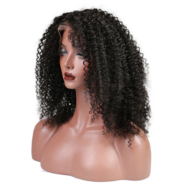 Slove Cheap 130% Density Kinky Curly Full Lace Wig Virgin Brazilian Lace Front Wig Kinky Curly Human Hair Wigs For Black Women