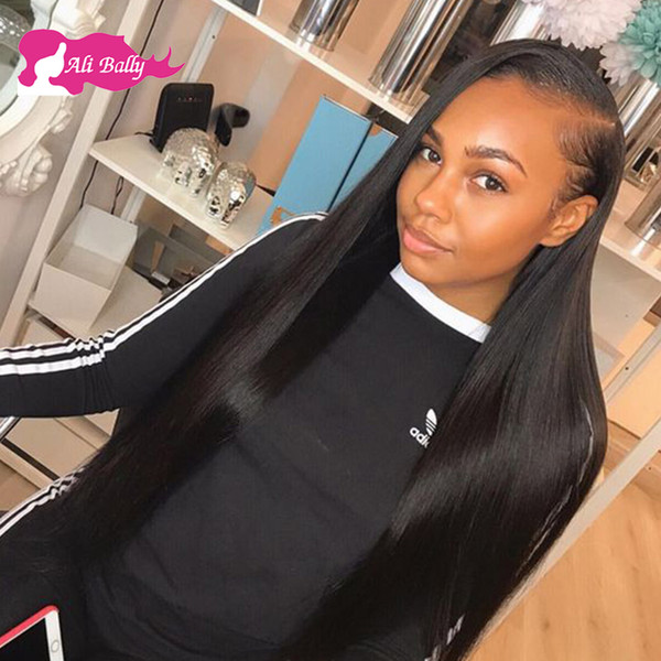 human hair lace front wigs Pre Plucked Natural Hairline With Baby Hair DHgate Straight Brazilian Remy Hair Wigs Bleached Knots 150% Density