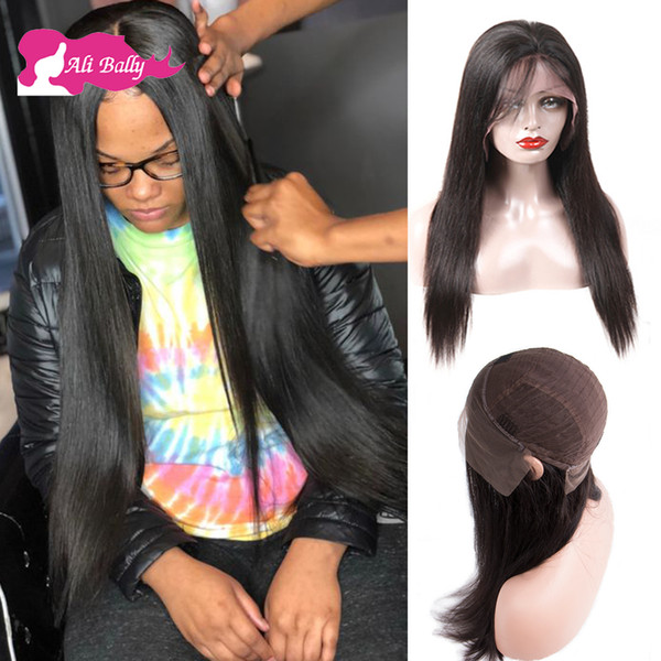 Straight human hair lace front wigs Natural Color Peruvian Remy Human Hair Lace Front Wigs DHgate Perruques de cheveux humains 150% Density