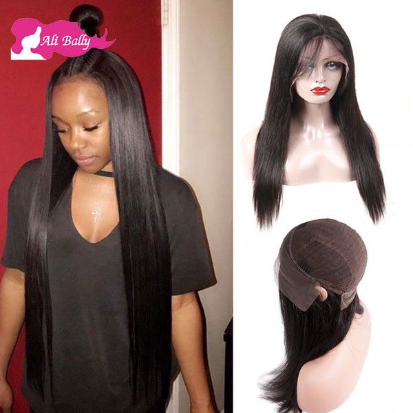 human hair lace front wigs With Baby Hair Straight Perruques de cheveux humains Natural Hairline Bleached Knot DHgate Peruvian Remy Hair