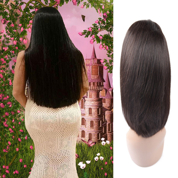 Long Wavy 360 Lace Front Virgin Hair Wig Black Color Brazilian Lace Front Straight Human Hair Wigs For Black Women