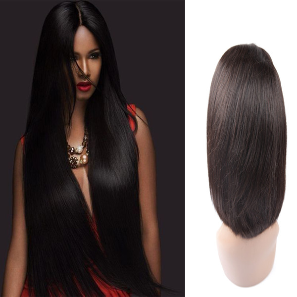 Hot Selling High Density Thick 360 Lace Front Real Human Wigs Malaysian Virgin Straight Lace Front Black Wigs On Sale