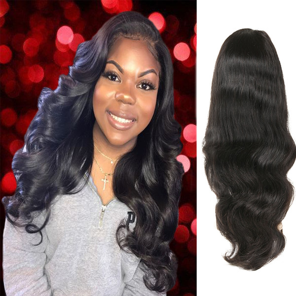 Indian Human Hair Full Lace Wigs With Baby Hair 150% Density Pre-Plucked Body Wave 360 Lace Wigs For Black Women