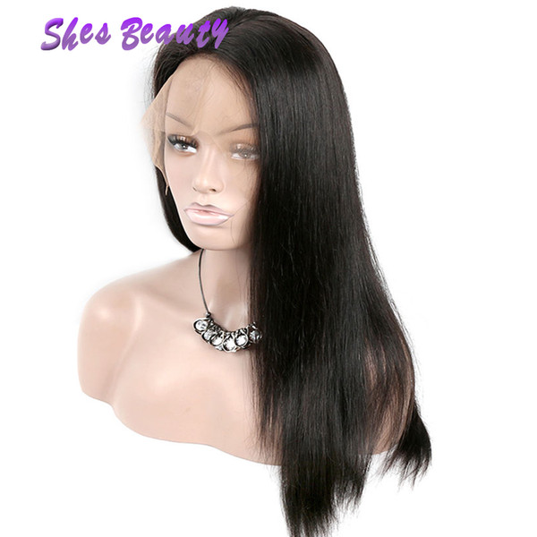 Brazilian Malaysian Peruvian Indian Virgin Hair Straight Lace Front Wigs For Black Women Natural Color Human Hair Wigs With Baby Hair