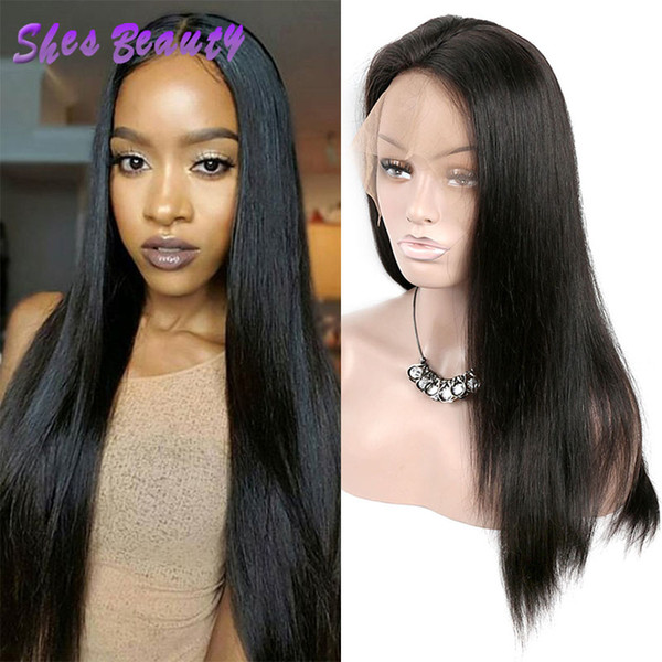 Straight Human Hair Lace Front Wig for Black Women Bleached Knot Brazilian Peruvian Indian Malaysian Virgin Hair Lace Front Hair Wig