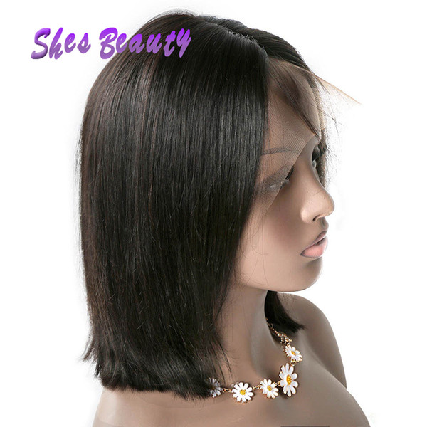 Glueless Silk Lace Bob Wig Human Hair Wigs for Black Women Short Straight Hair Wigs Good Quality Swiss Lace Wigs Natural Color