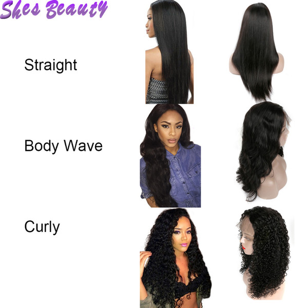 Brazilian Human Hair Straight Body Wave Curly Lae Front Wigs 100% Unprocessed Virgin Hair Wigs Pre Plucked With Baby Hair Natural Color