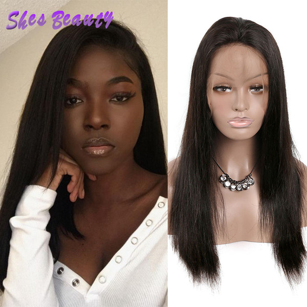 Shesbeauty Brazilian Straight Hair Lace Front Wigs Pre Plucked Lace Frontal Human Hair Wigs for Black Women Ajustable Cap Swiss Lace Wigs