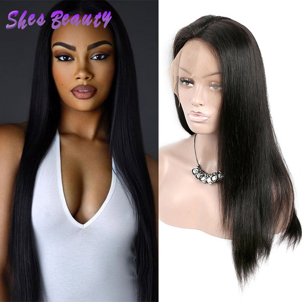 Brazilian Human Hair Wigs for Black Women Silky Straight Lace Front Wigs with Baby Hair 10-26 Inches Straight Wigs Virgin Hair Natural Color