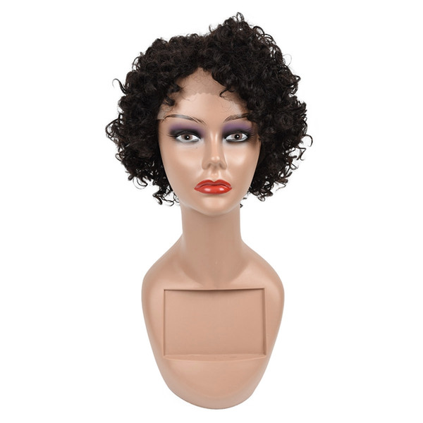 Short Wigs Brazilian Virgin Hair Kinky Curly Hair Lace Front Wigs Human Hair Wigs 10inch For Black Women Swiss Lace Frontal Wig