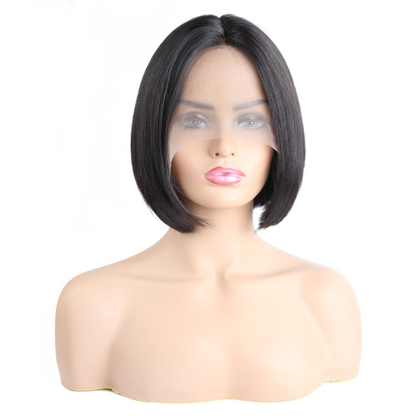 Indian Hair Straight Short Wig Fashion Bob Wigs Peruvian Human Hair Lace Front Wigs Brazilian Human Hair Wigs